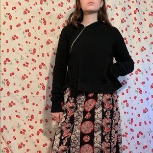 Cropped designer zipper sweatshirt